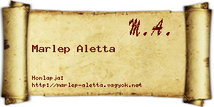 Marlep Aletta névjegykártya